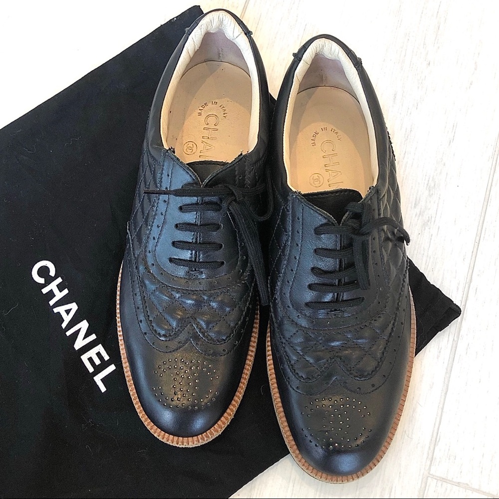 TODAY ONLY Chanel Quilted Leather Oxford Shoes